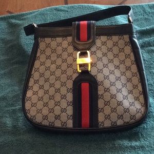Authentic Gucci pouch purse navy canvas
